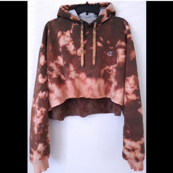 🚫SOLD🚫CHAMPION Upcycled Crop Hoodie - Picture 2 of 5